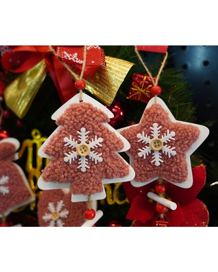 Ornament de brad broderie cu pomul de craciun