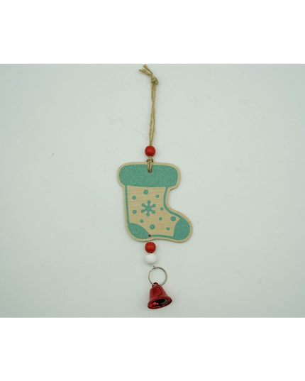 Ornament de brad ciorap cu clopotel