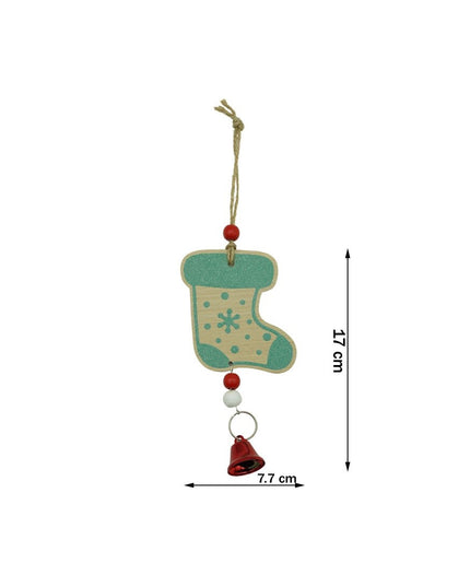 Ornament de brad ciorap cu clopotel