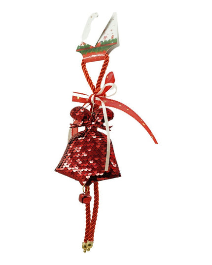 Ornament de brad clopotel cu paiete