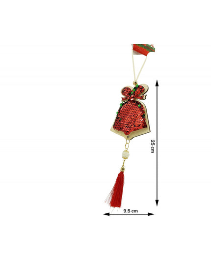 Ornament de brad clopotel cu paiete model 2