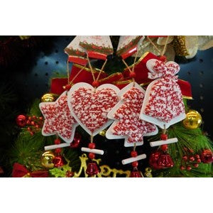 Ornament de brad clopotel din tweed