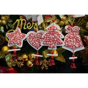 Ornament de brad clopotel din tweed