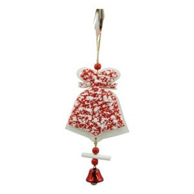 Ornament de brad clopotel din tweed