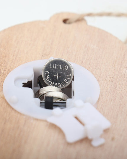 Ornament de Brad, cu Lumini LED, din Lemn, Model Clopot