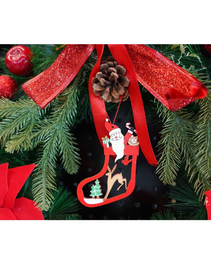 Ornament de brad Mos Craciun cu cerb