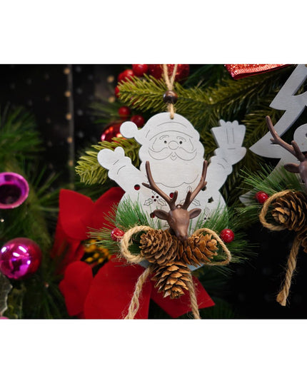 Ornament de brad Mos Craciun cu cerb