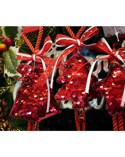 Ornament de brad pom de craciun cu paiete