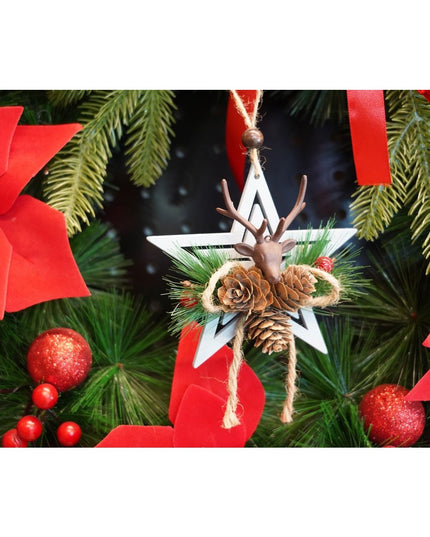 Ornament de brad stea cu cerb