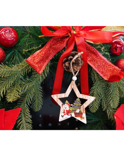 Ornament de brad stea cu Mos Craciun