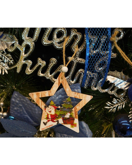 Ornament de brad stea cu Mos Craciun