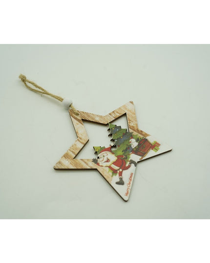 Ornament de brad stea cu Mos Craciun