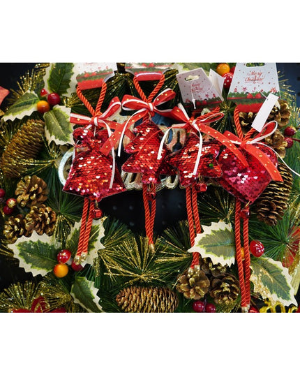 Ornament de brad stea cu paiete