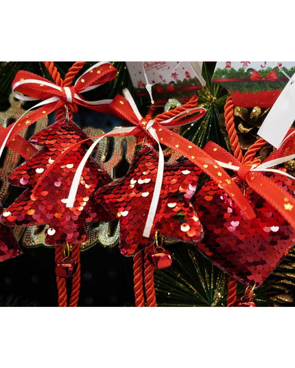 Ornament de brad stea cu paiete