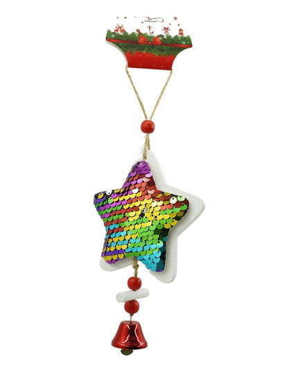 Ornament de brad stea cu paiete