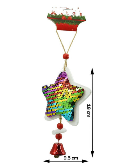 Ornament de brad stea cu paiete