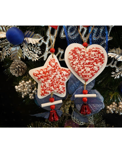 Ornament de brad stea din tweed