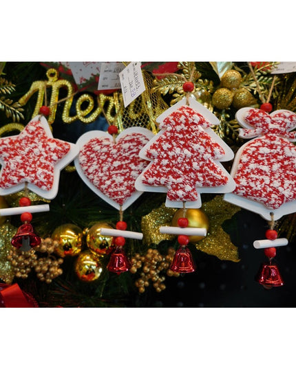 Ornament de brad stea din tweed