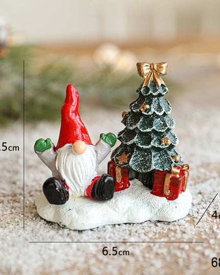 Ornament de Craciun din Rasina pentru Decor, Model Mss Craciun cu Brad, Decoratiune de Birou pentru Craciun