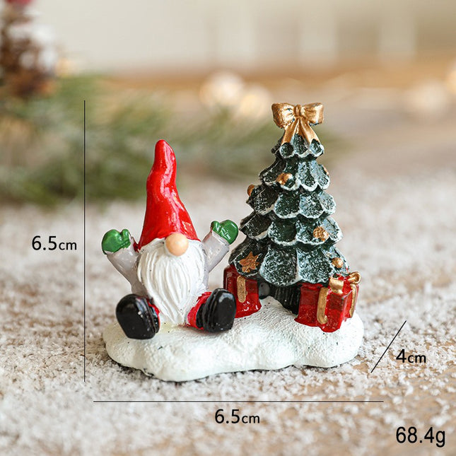 Ornament de Craciun din Rasina pentru Decor, Model Mss Craciun cu Brad, Decoratiune de Birou pentru Craciun