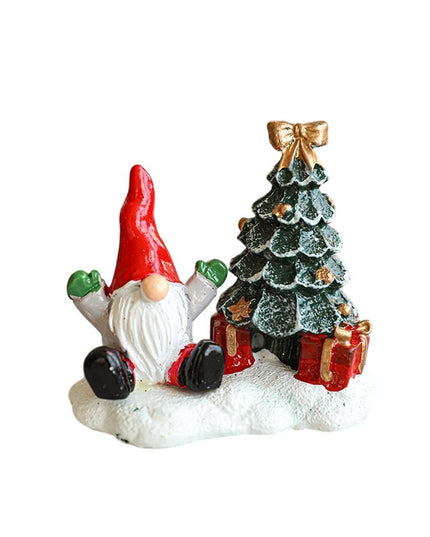 Ornament de Craciun din Rasina pentru Decor, Model Mss Craciun cu Brad, Decoratiune de Birou pentru Craciun