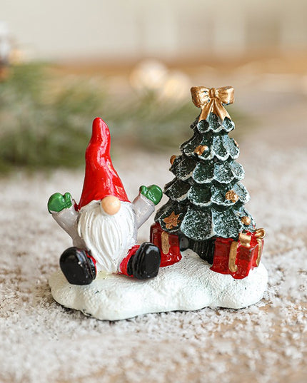 Ornament de Craciun din Rasina pentru Decor, Model Mss Craciun cu Brad, Decoratiune de Birou pentru Craciun