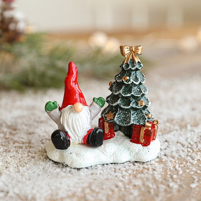 Ornament de Craciun din Rasina pentru Decor, Model Mss Craciun cu Brad, Decoratiune de Birou pentru Craciun