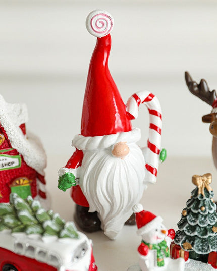 Ornament de Craciun din Rasina pentru Decor, Model Spiridus, Decoratiune de Birou pentru Craciun