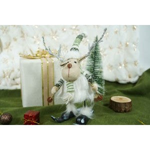 Ornament de Craciun ren pe schiuri