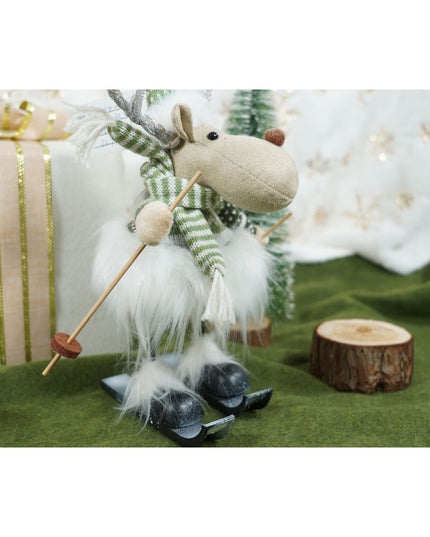 Ornament de Craciun ren pe schiuri