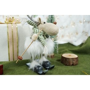 Ornament de Craciun ren pe schiuri