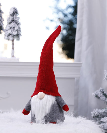 Ornament de Craciun Spiridus, Caciula Rosie, Material Textil