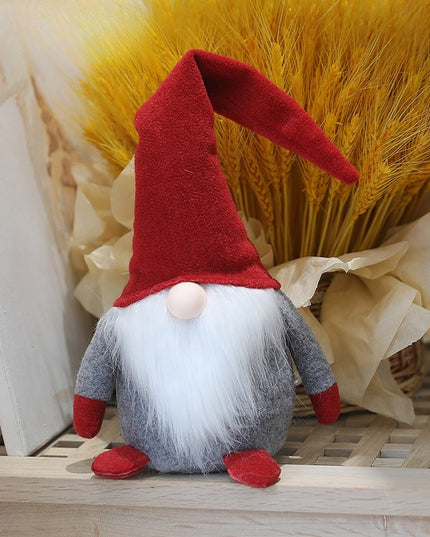 Ornament de Craciun Spiridus, Caciula Rosie, Material Textil