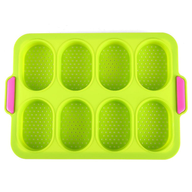 Forme de Silicon pentru Copt, 8 Forme Ovale, pentru Paine si Prajituri