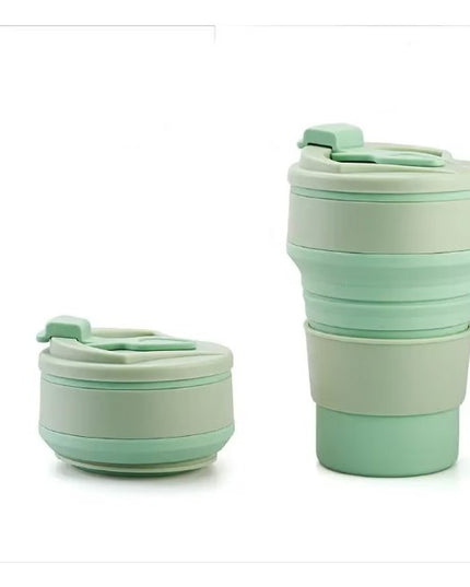 Pahar pliabil din silicon pentru calatorii, camping, 350 ml, 8.2x6.3x9.1 cm