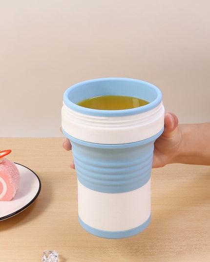 Pahar pliabil din silicon pentru calatorii, camping, 750 ml, pai inclus