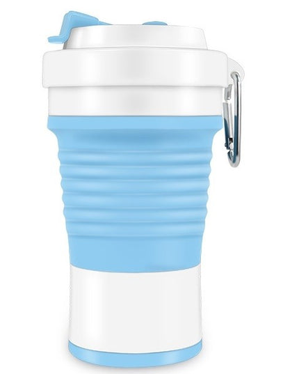 Pahar pliabil din silicon pentru calatorii, camping, 750 ml, pai inclus