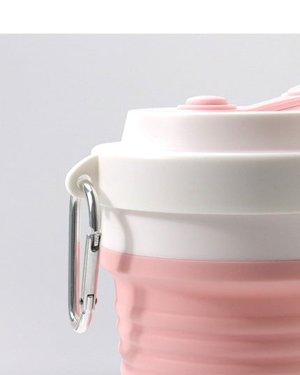 Pahar pliabil din silicon pentru calatorii, camping, 750 ml, pai inclus