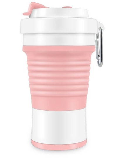 Pahar pliabil din silicon pentru calatorii, camping, 750 ml, pai inclus