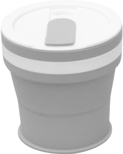 Pahar pliabil din silicon prentru calatorii, 350 ml, pai inclus