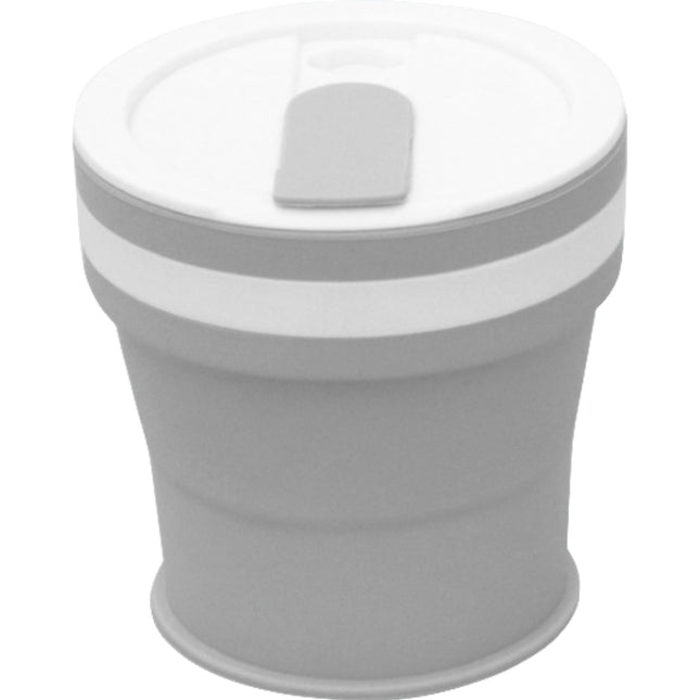 Pahar pliabil din silicon prentru calatorii, 350 ml, pai inclus