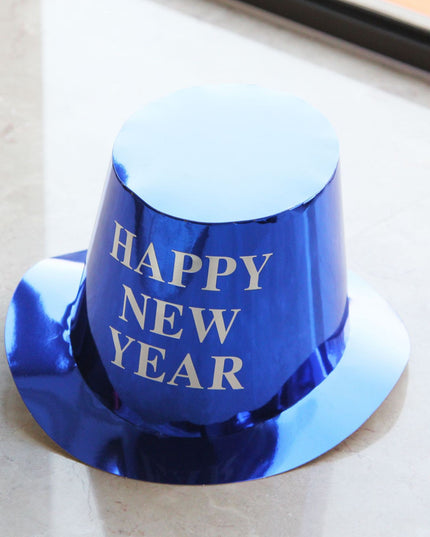 Palarie Happy New Year pentru Revelion, Palarie Festiva de Anul Nou, Palarie Magica din Hartie, Colorata Sclipitor