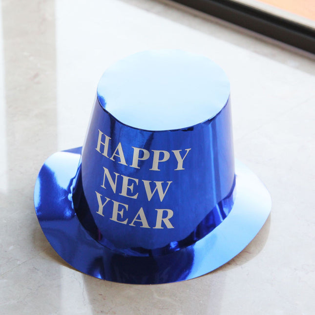 Palarie Happy New Year pentru Revelion, Palarie Festiva de Anul Nou, Palarie Magica din Hartie, Colorata Sclipitor