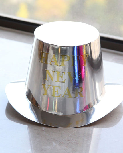 Palarie Happy New Year pentru Revelion, Palarie Festiva de Anul Nou, Palarie Magica din Hartie, Colorata Sclipitor