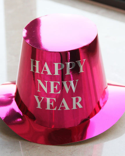 Palarie Happy New Year pentru Revelion, Palarie Festiva de Anul Nou, Palarie Magica din Hartie, Colorata Sclipitor