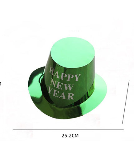 Palarie Happy New Year pentru Revelion, Palarie Festiva de Anul Nou, Palarie Magica din Hartie, Colorata Sclipitor