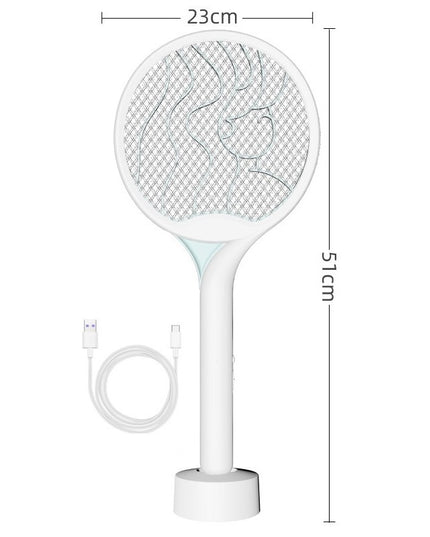 Paleta Electrica pentru Tantari, Muste si Tantari 2in1, Reincarcabila, Incarcare USB, 2600V, Plastic, Casa si Gradina, Anti-insecte, Stand