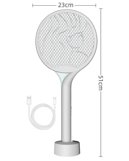 Paleta Electrica pentru Tantari, Muste si Tantari 2in1, Reincarcabila, Incarcare USB, 2600V, Plastic, Casa si Gradina, Anti-insecte, Stand