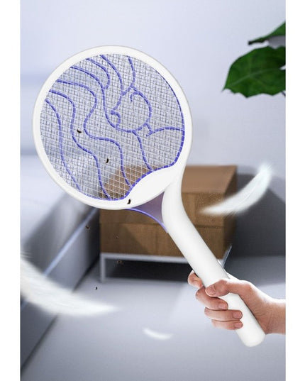 Paleta Electrica pentru Tantari, Muste si Tantari 2in1, Reincarcabila, Incarcare USB, 2600V, Plastic, Casa si Gradina, Anti-insecte, Stand
