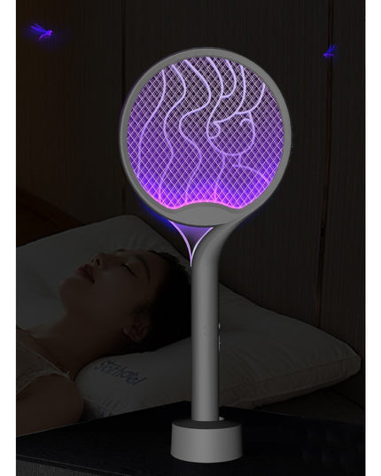 Paleta Electrica pentru Tantari, Muste si Tantari 2in1, Reincarcabila, Incarcare USB, 2600V, Plastic, Casa si Gradina, Anti-insecte, Stand